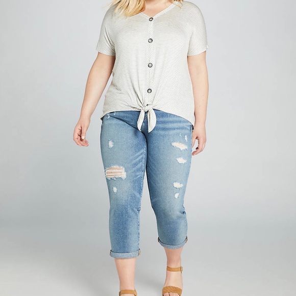 Lane Bryant distressed crop pants - Picture 3 of 3